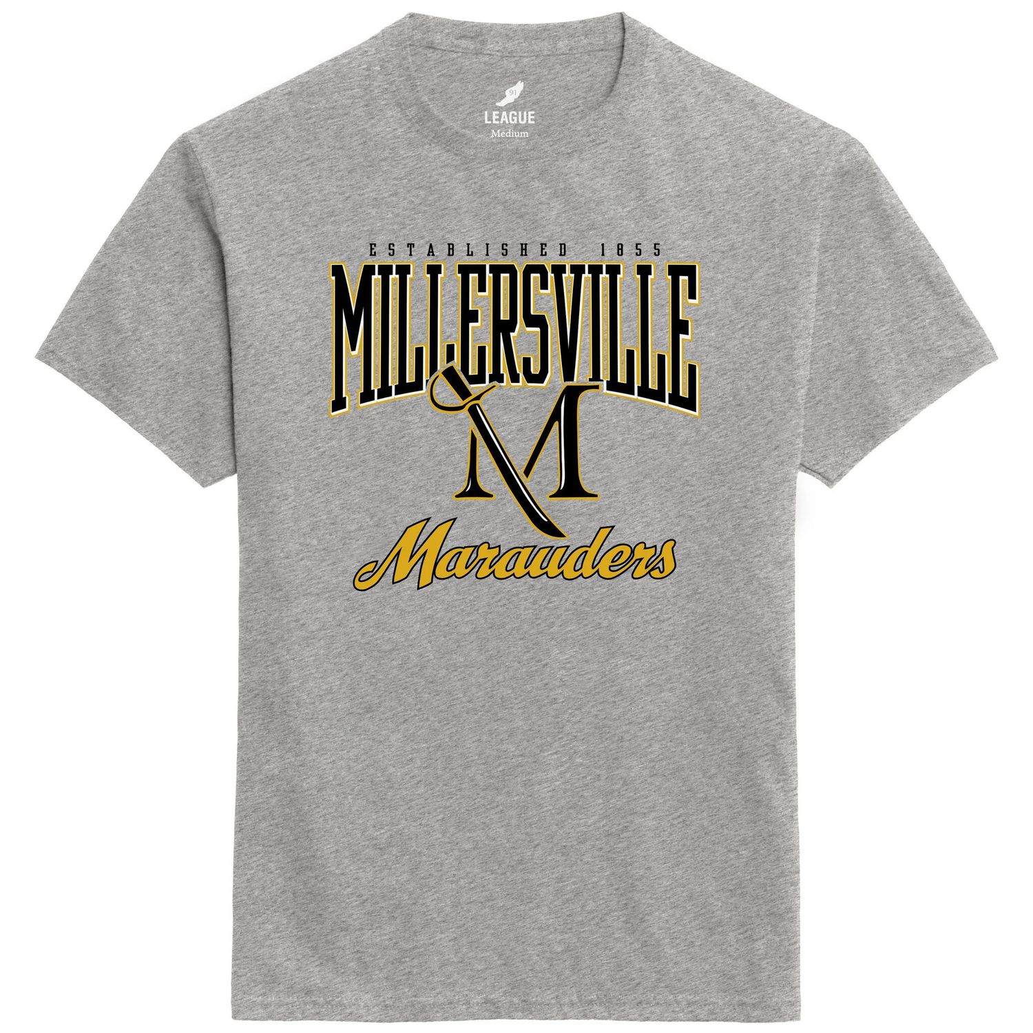 EZ Tee Millersville M-Sword Marauders , Color: Heather Grey, Size: Small
