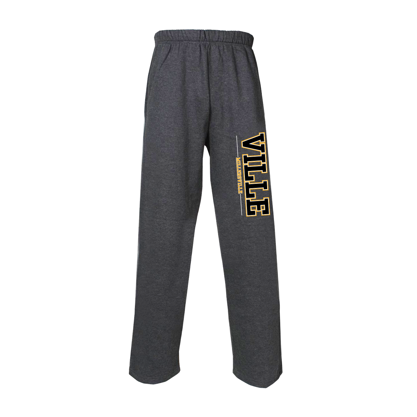 Open Bottom Sweatpants Ville Over Millersville, Color: Charcoal, Size: XS