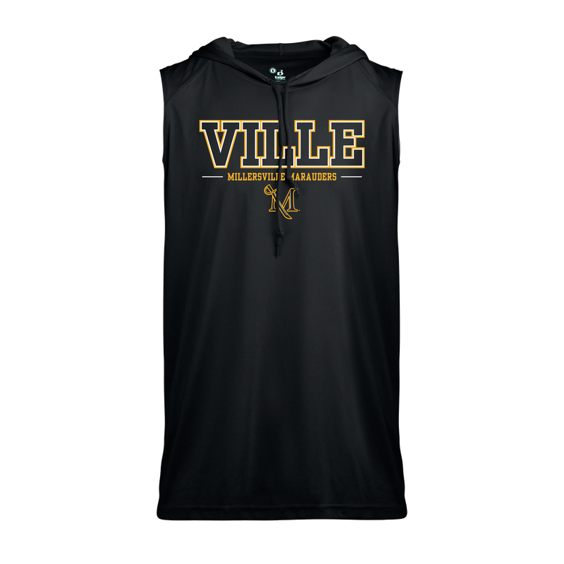 Badger Sleeveless Hooded VILLE Tee Black