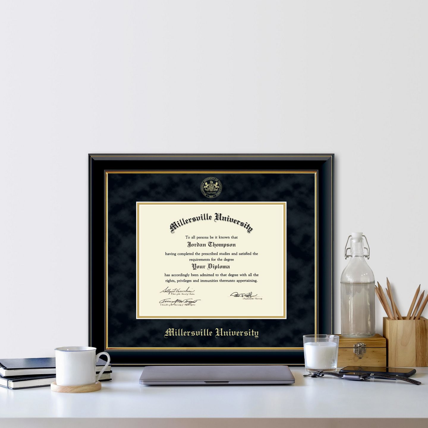 Embossed Onyx Black Suede Diploma Frame #125530 (2002080)