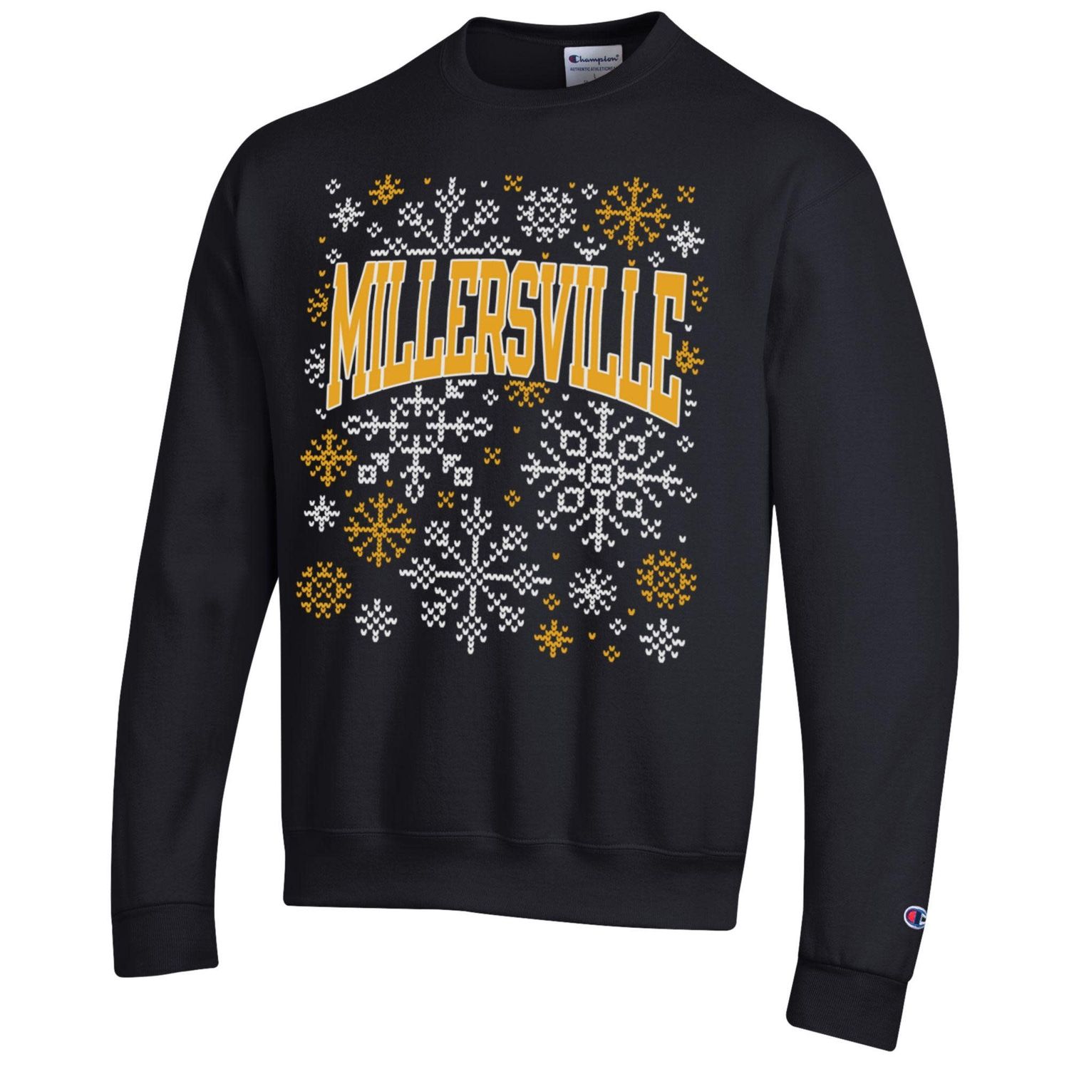 Snowflake Holiday Crew Black