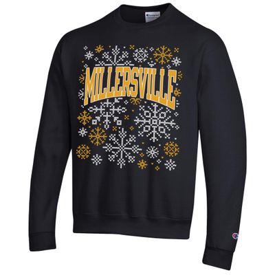 Snowflake Holiday Crew Black
