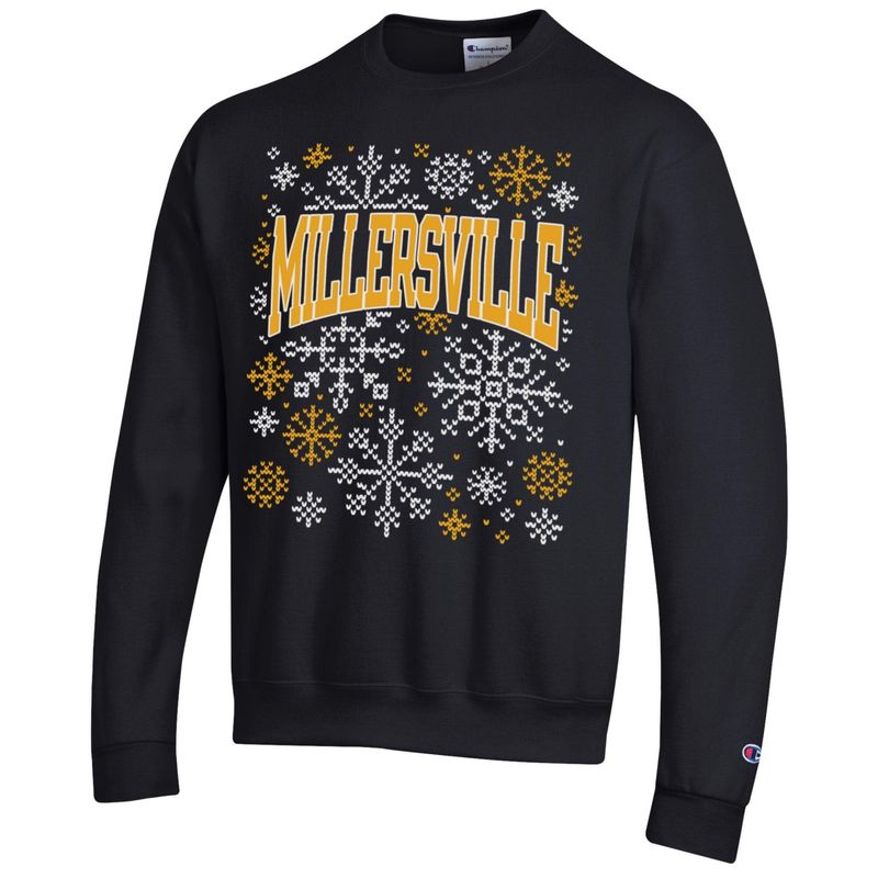 Snowflake Holiday Crew Black
