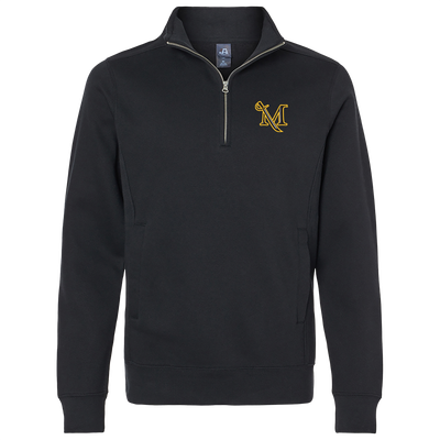 Left Chest Embroidered M-Sword 1/4 Zip Black