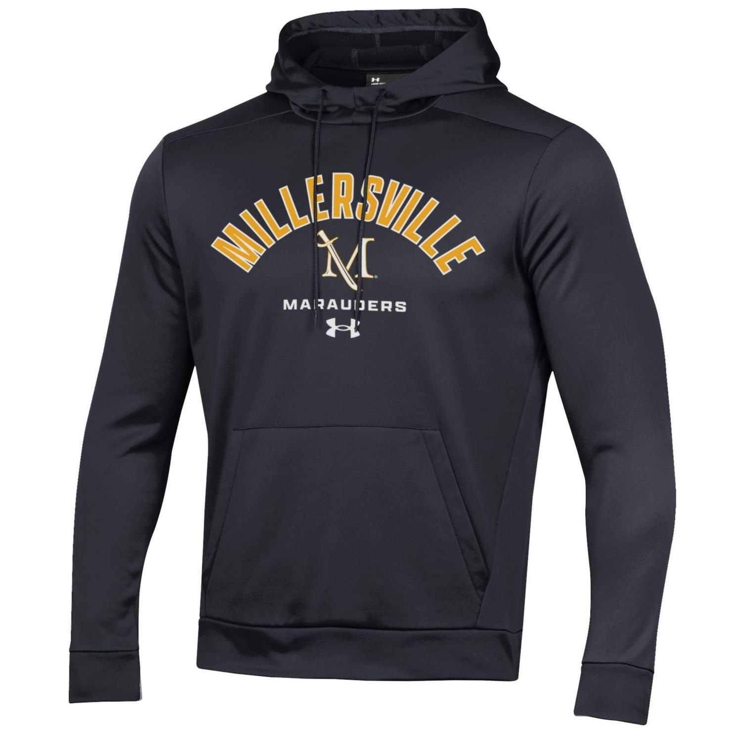 Armour Fleece Pullover Hood Millersville Marauders, Color: Black, Size: Small