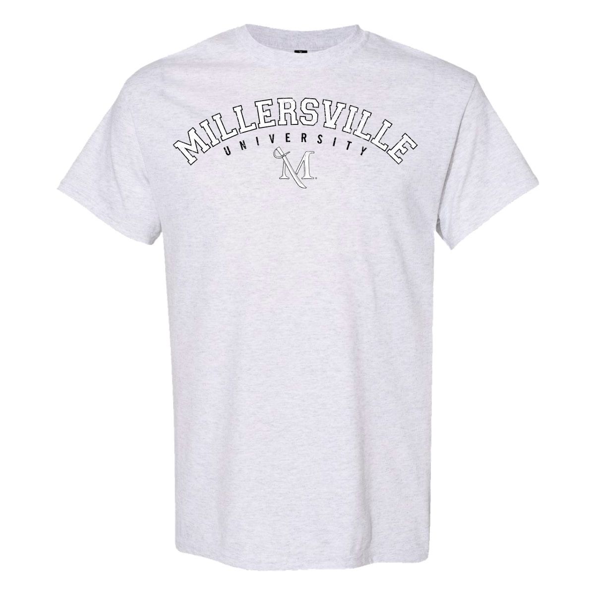Arched White Ink Millersville Marauders Tee Ash