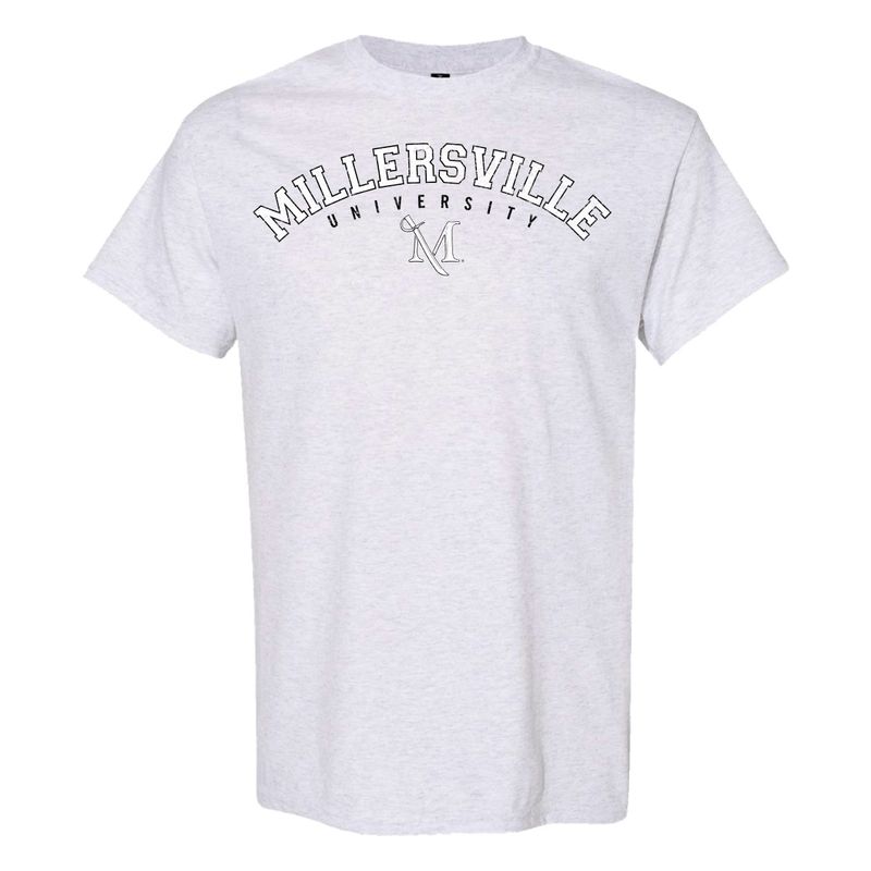 Arched White Ink Millersville Marauders Tee Ash