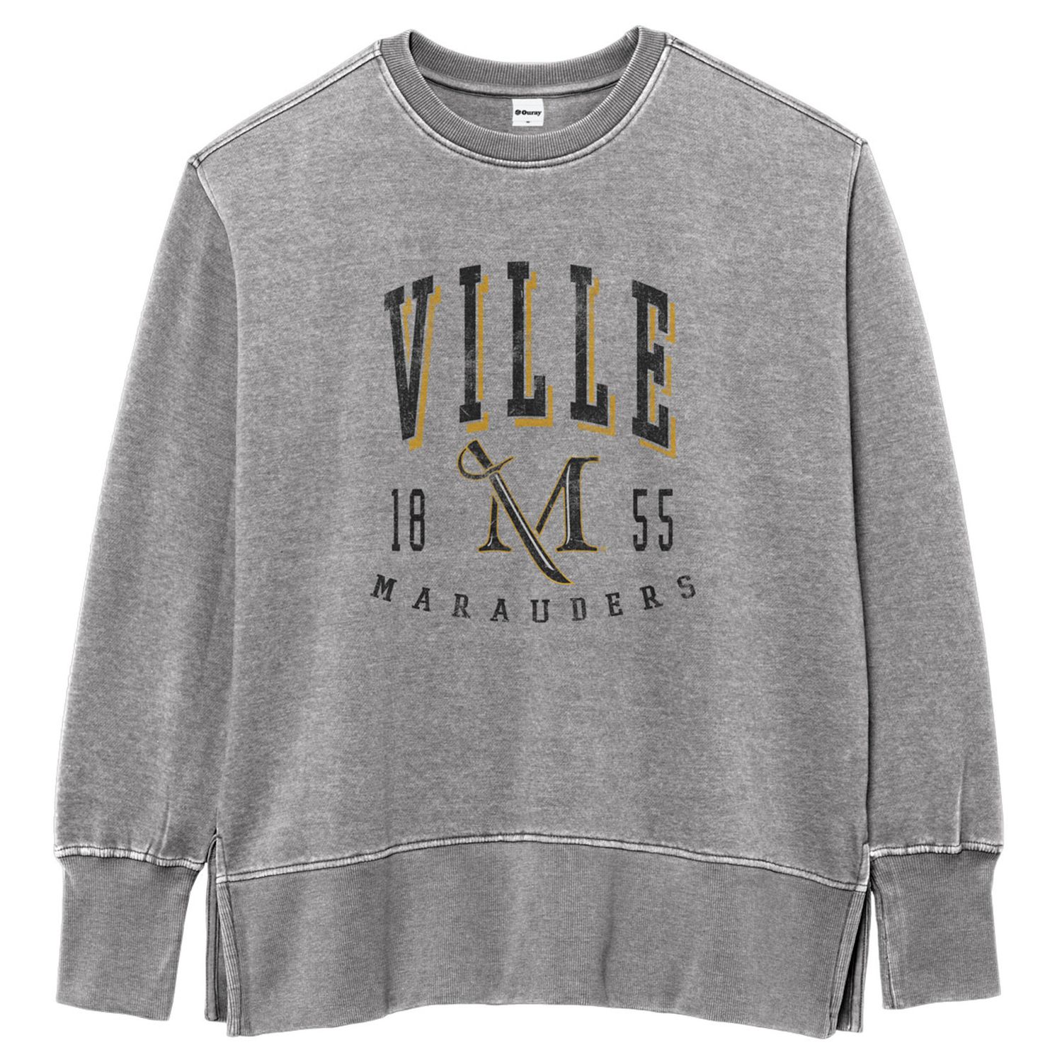 Weathered Fleece Crew VILLE Heather Smoked Pearl