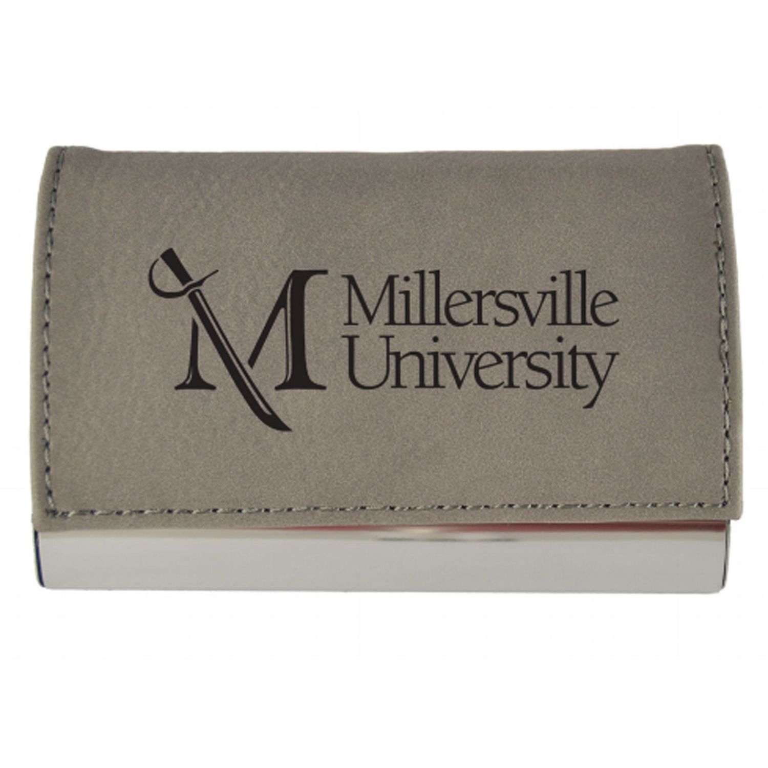 Leather Accented Business Card Holder
