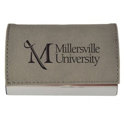 Leather Accented Business Card Holder