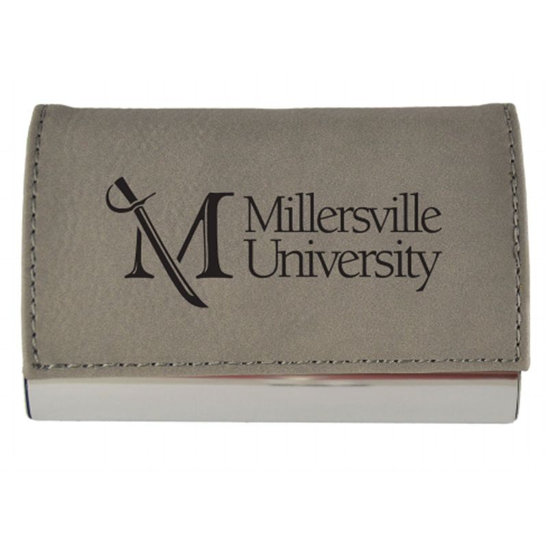 Leather Accented Business Card Holder