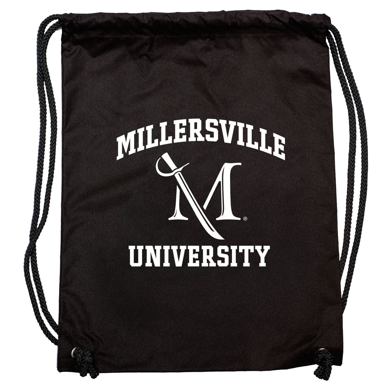 Drawstring Bag with Millersville University Black