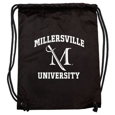Drawstring Bag with Millersville University Black