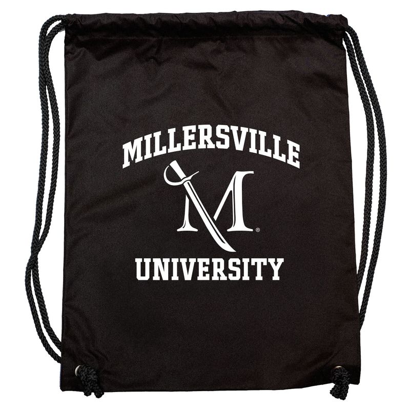 Drawstring Bag with Millersville University Black