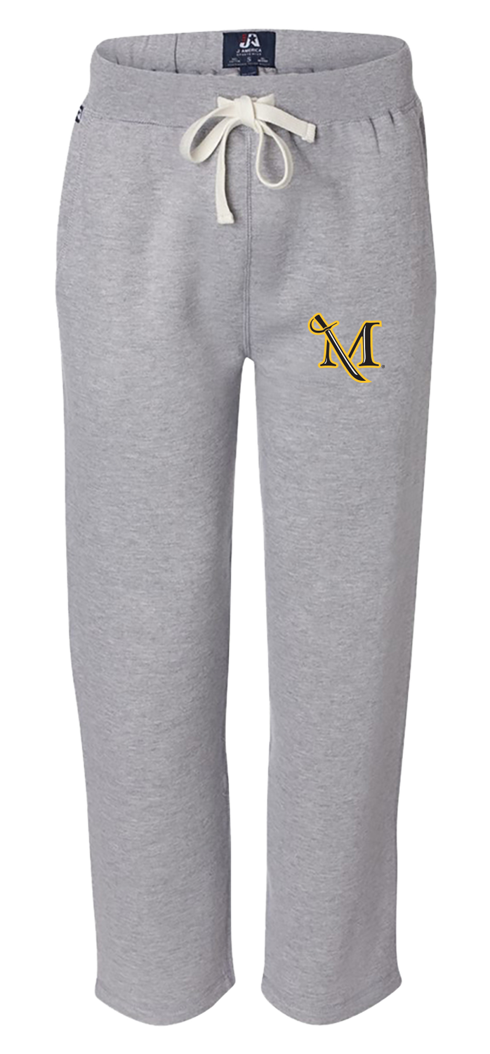 Embroidered M-Sword Open Bottom Pants Oxford Grey