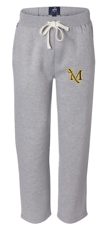 Embroidered M-Sword Open Bottom Pants Oxford Grey