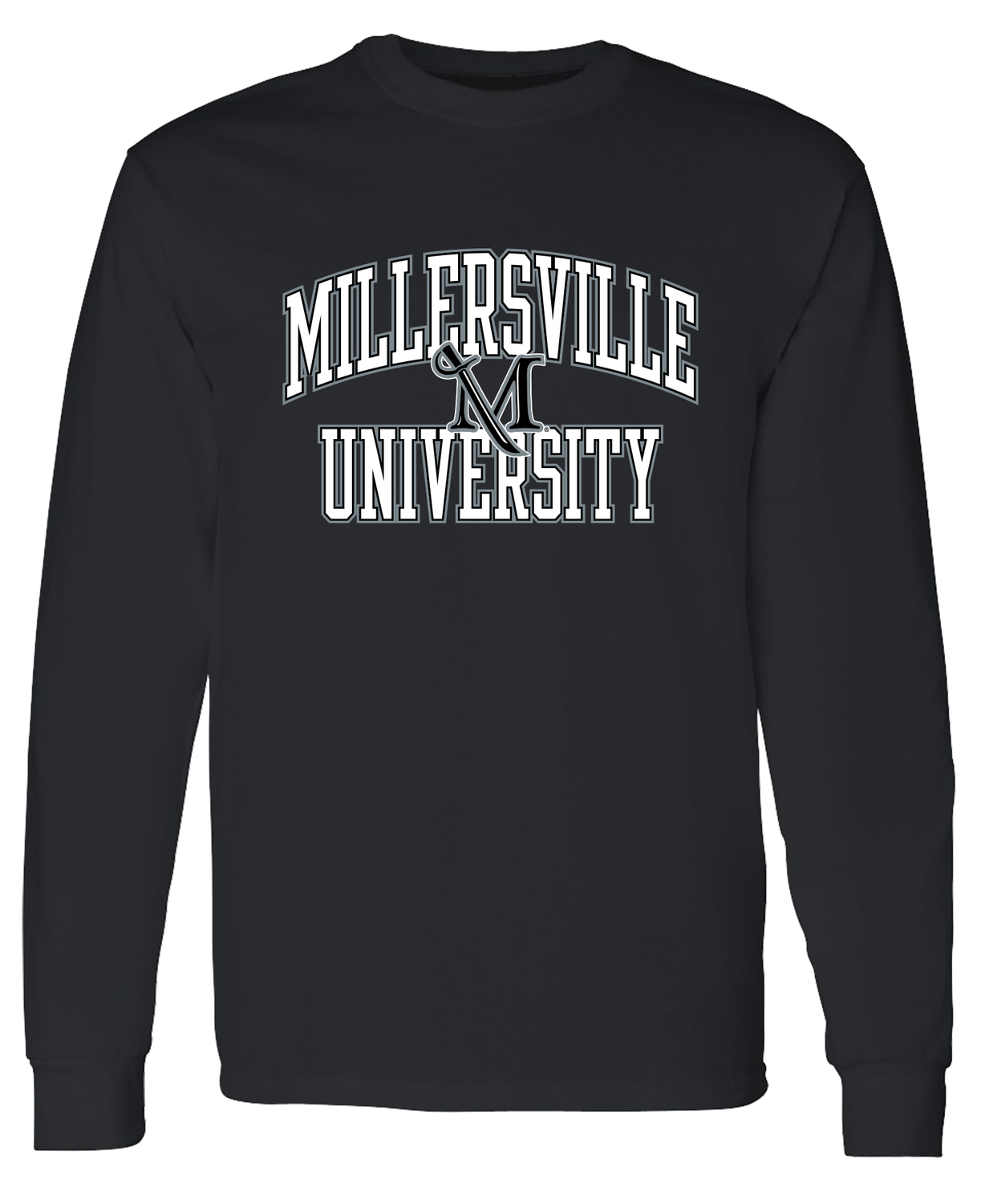 J-America Millersville University M-Sword Longsleeve Tee, Color: Black, Size: Small