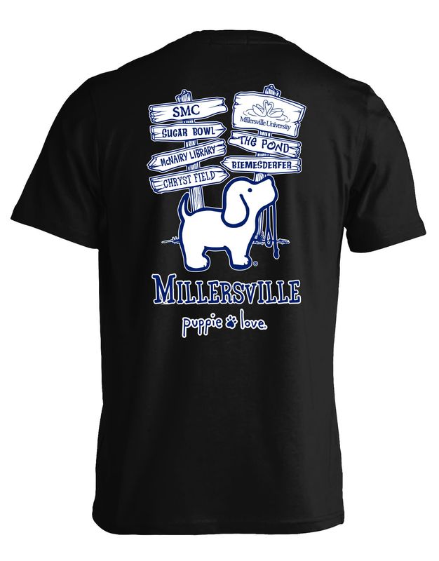 Puppie Love Millersville Direction Sign Short Sleeve Tee Black