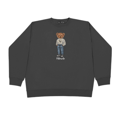 Crew Dog Embroidered Bear Crew Charcoal Heather