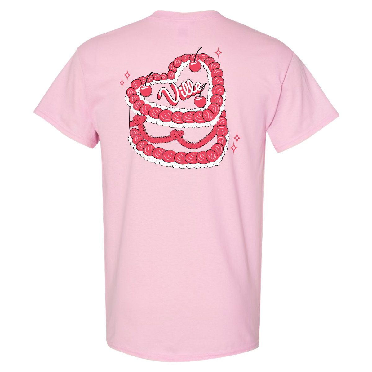 Valentine's Day Cake Tee, Color: Light Pink, Size: Small