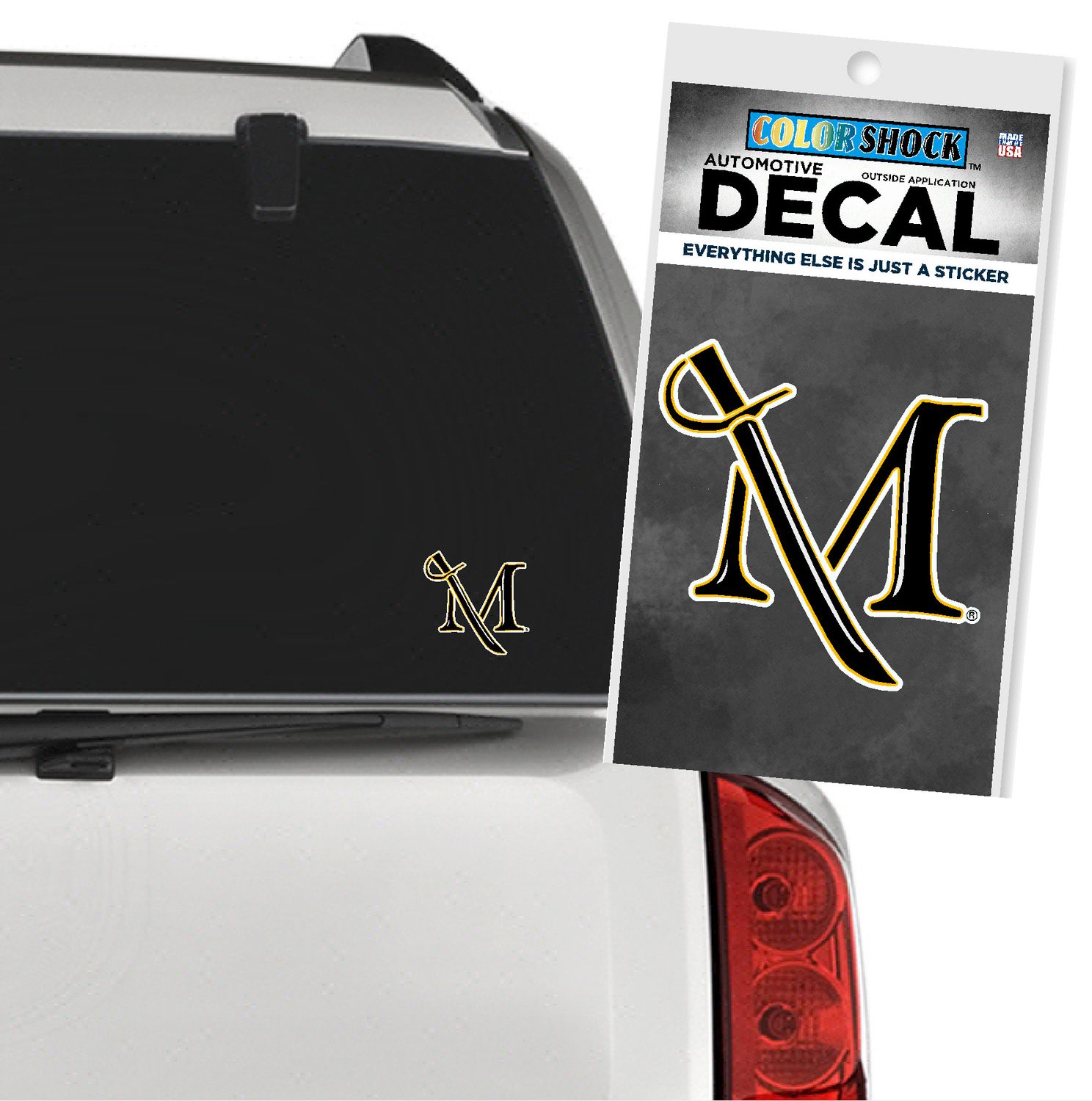 M Sword Decal - Black and Gold