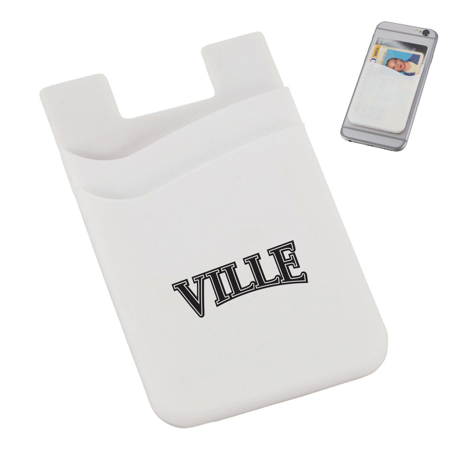 Dual Pocket Ville Phone Card Holder - White