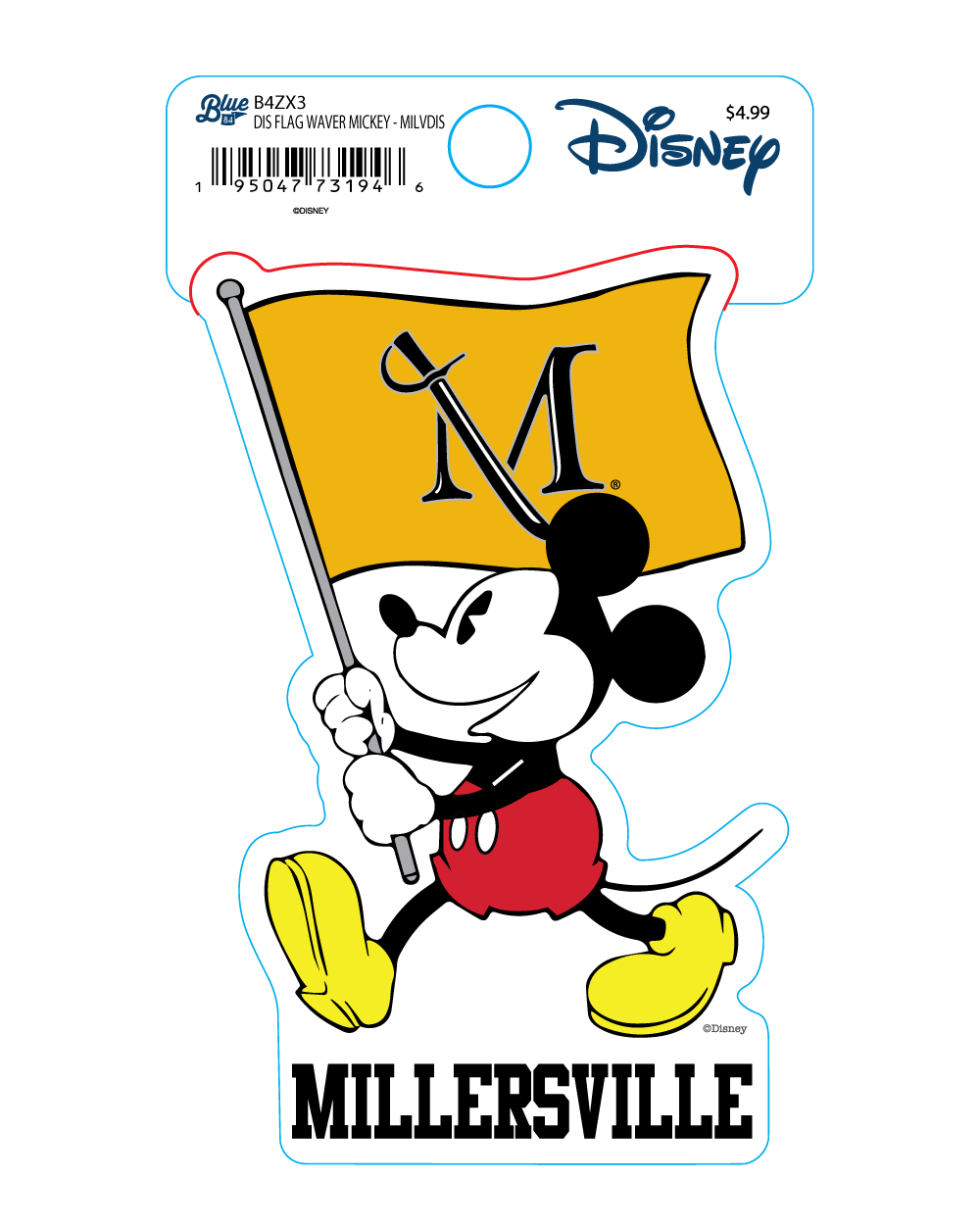 Mickey Mouse with Flag Sticker