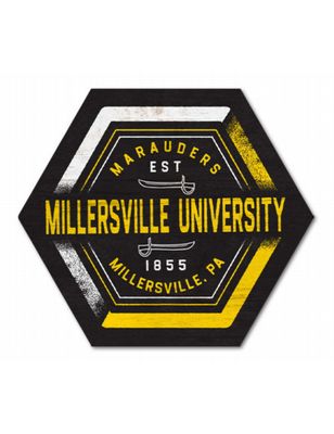 Black and Gold Hexagon Magnet