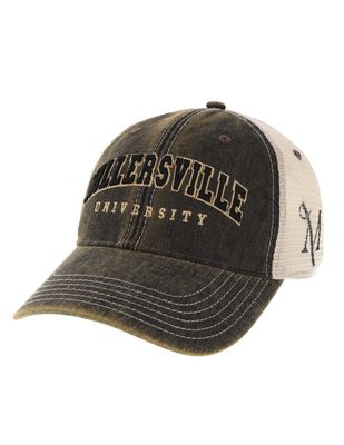Trucker Hat with Millersville &amp; M Sword Logo Black