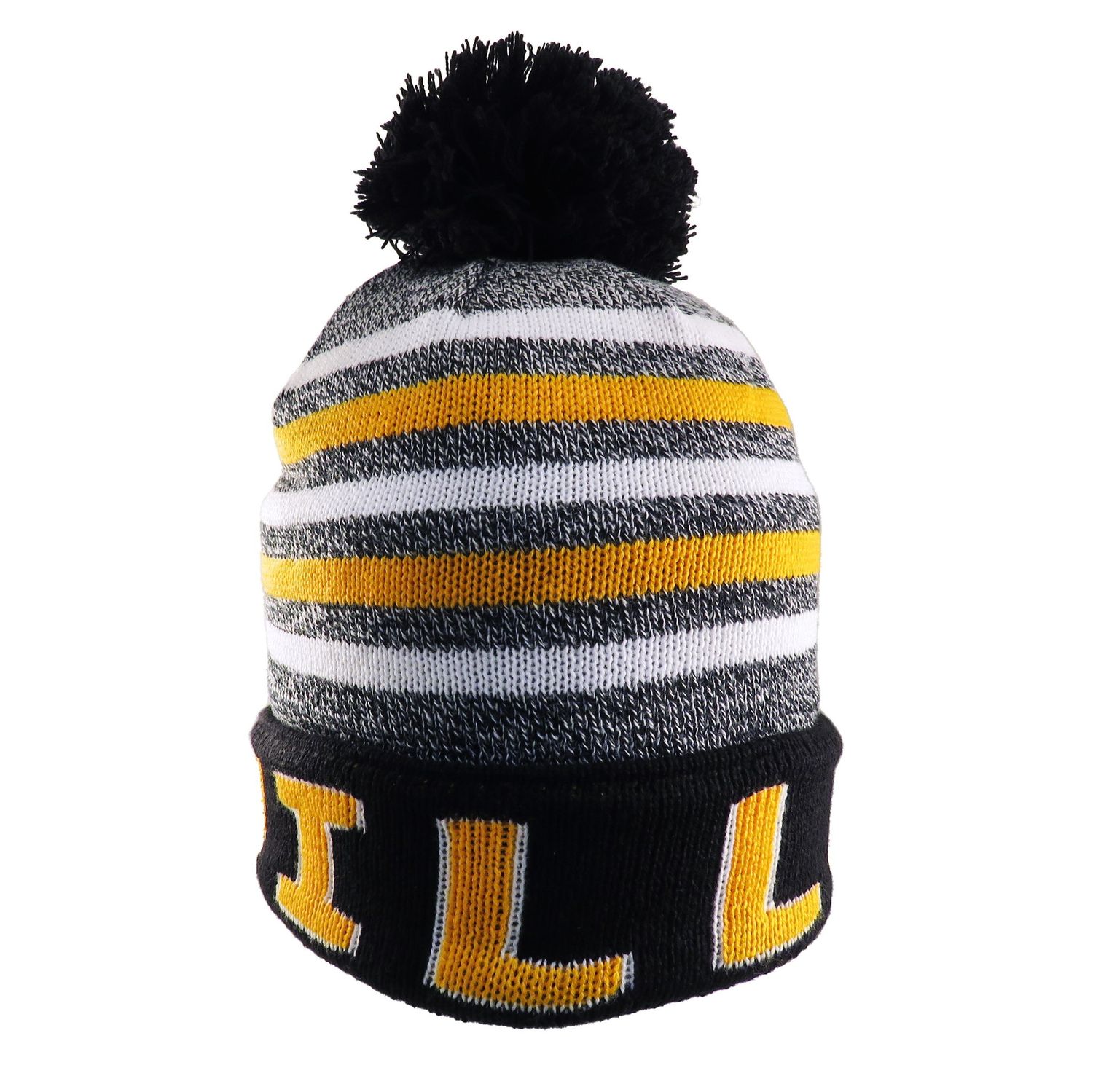 Fleece Lined Quarterback Beanie with Pom