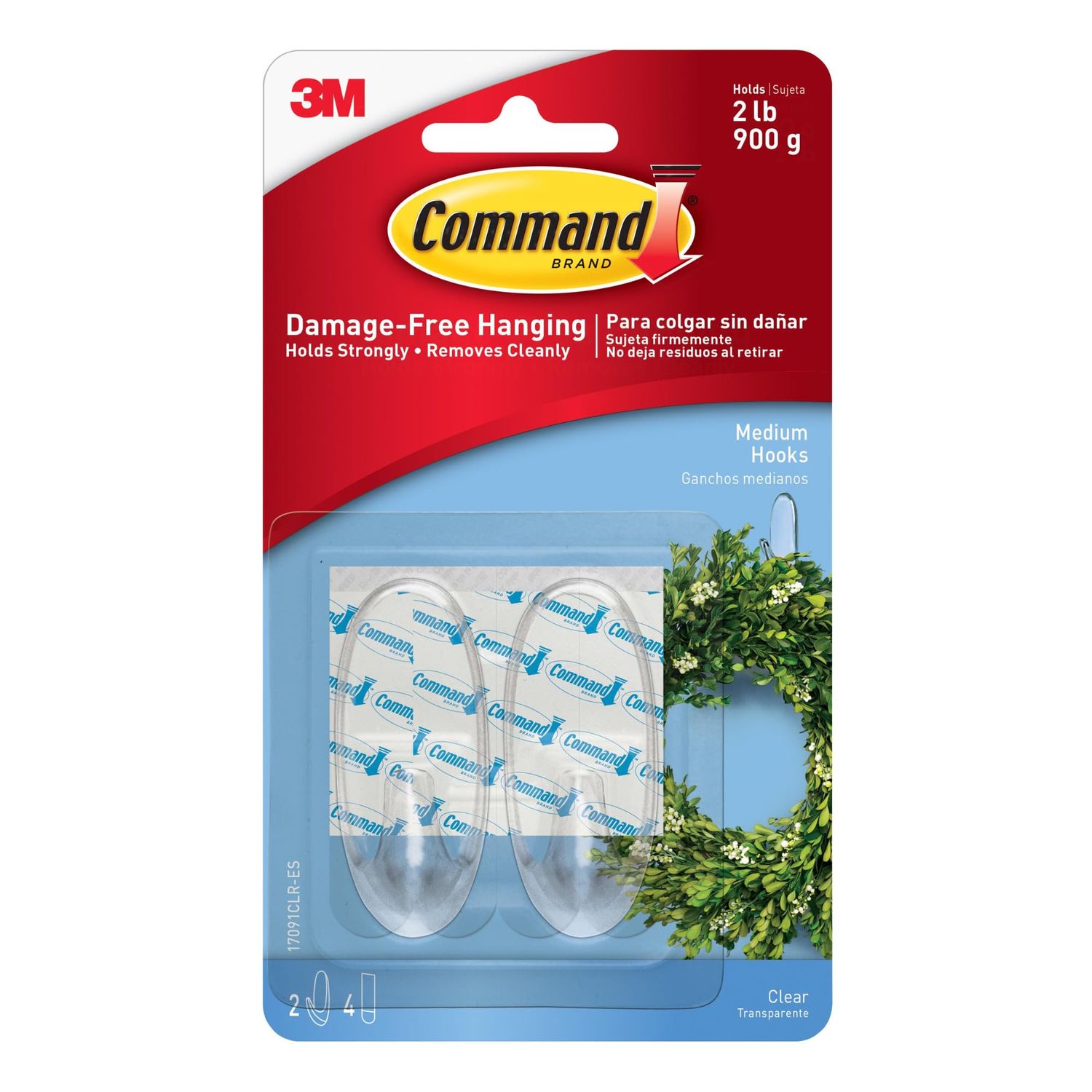 Command Hook Clear Medium 2 pk