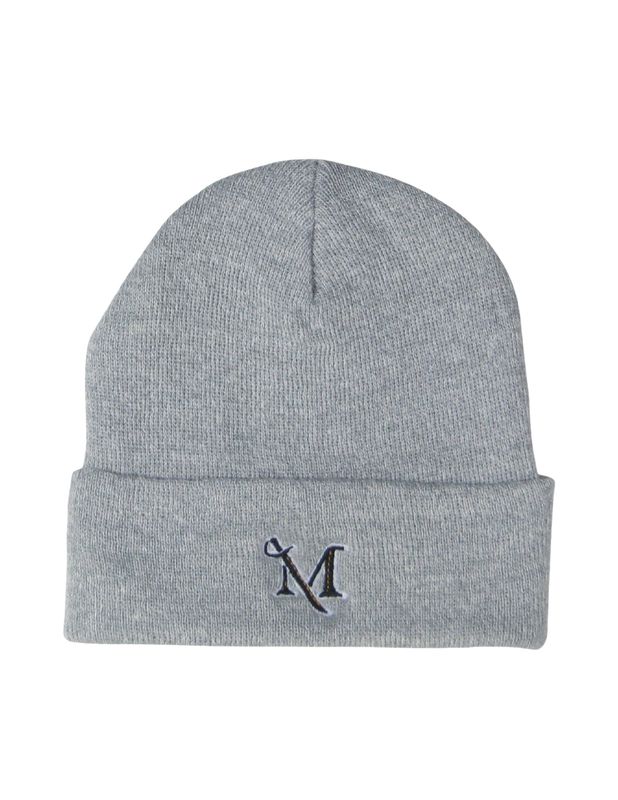 Grey Marled Yarn Cuff Beanie