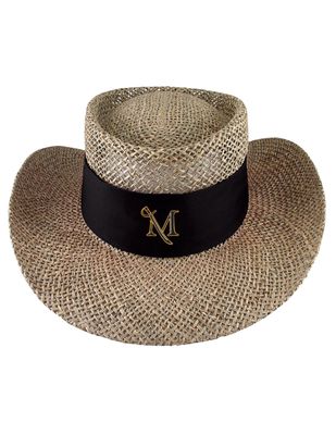 Tournament Straw Gambler Hat Black