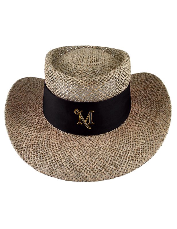 Tournament Straw Gambler Hat Black