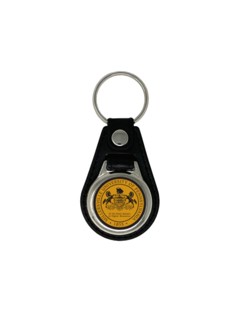 Leather Round Key Fob with Seal