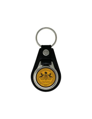 Leather Round Key Fob with Seal