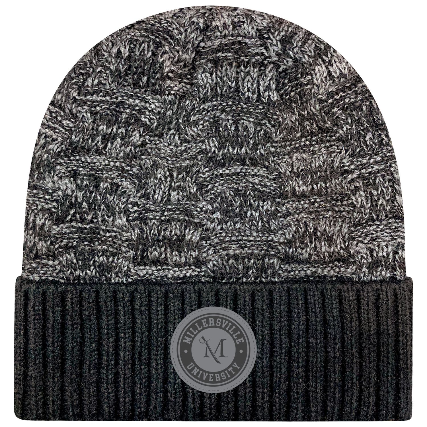 All Trails Cuff Beanie with Leather Patch Black/Charcoal