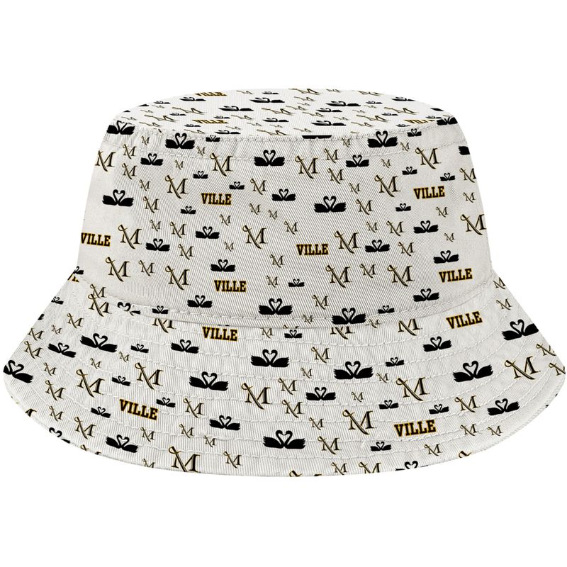 Saturday Bucket Hat with Repeating Logos White