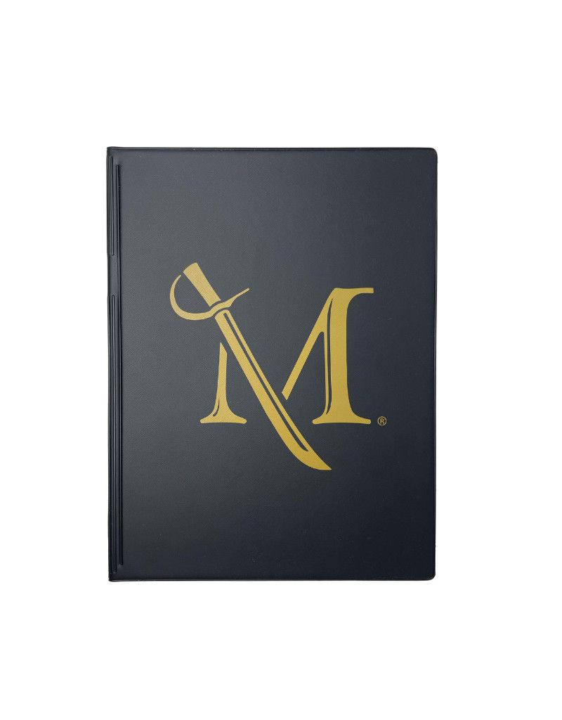 Vinyl Padfolio Black w/ Gold M Sword