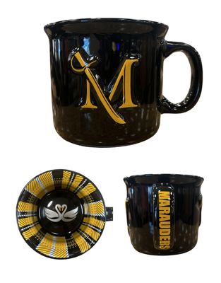 Black and Gold Plaid Big Camper Mug