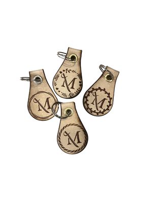 Laser Etched Leather Keychain