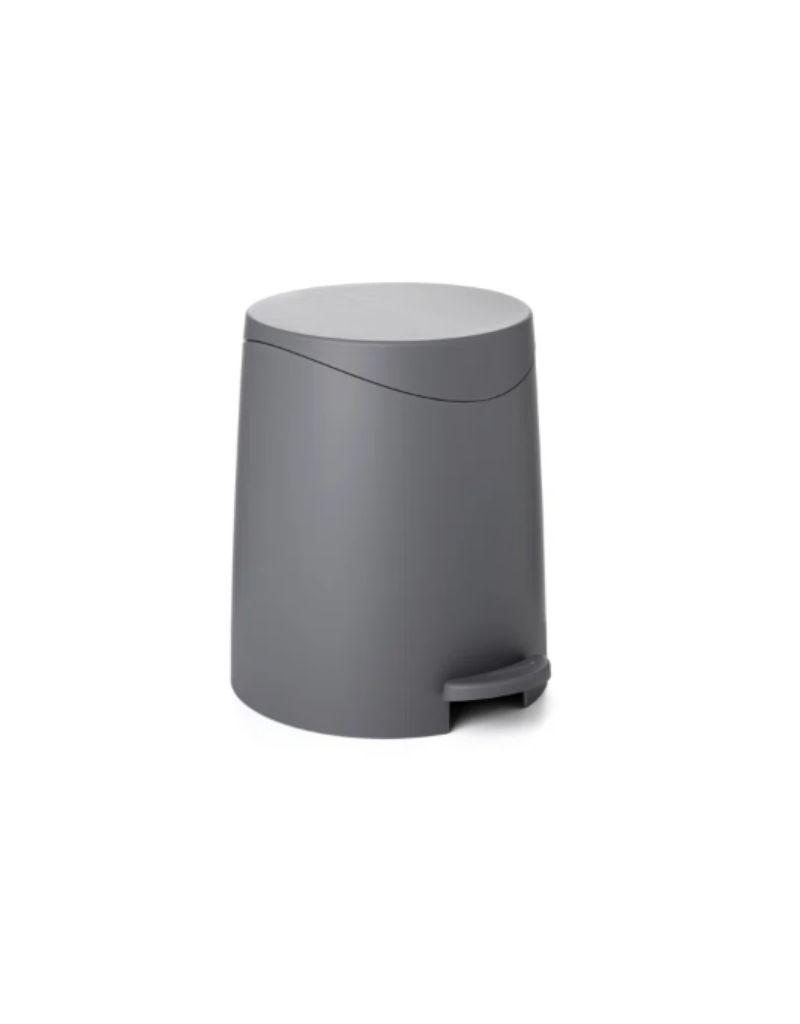 Superio Modern Curved Lid Step Trash Can Grey 3L Bulk