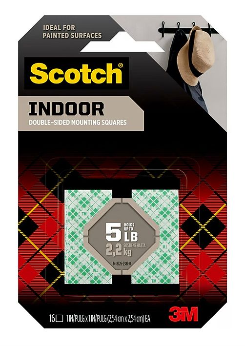 Scotch Permanent Mounting Squares White 0.5x0.5in 24pk