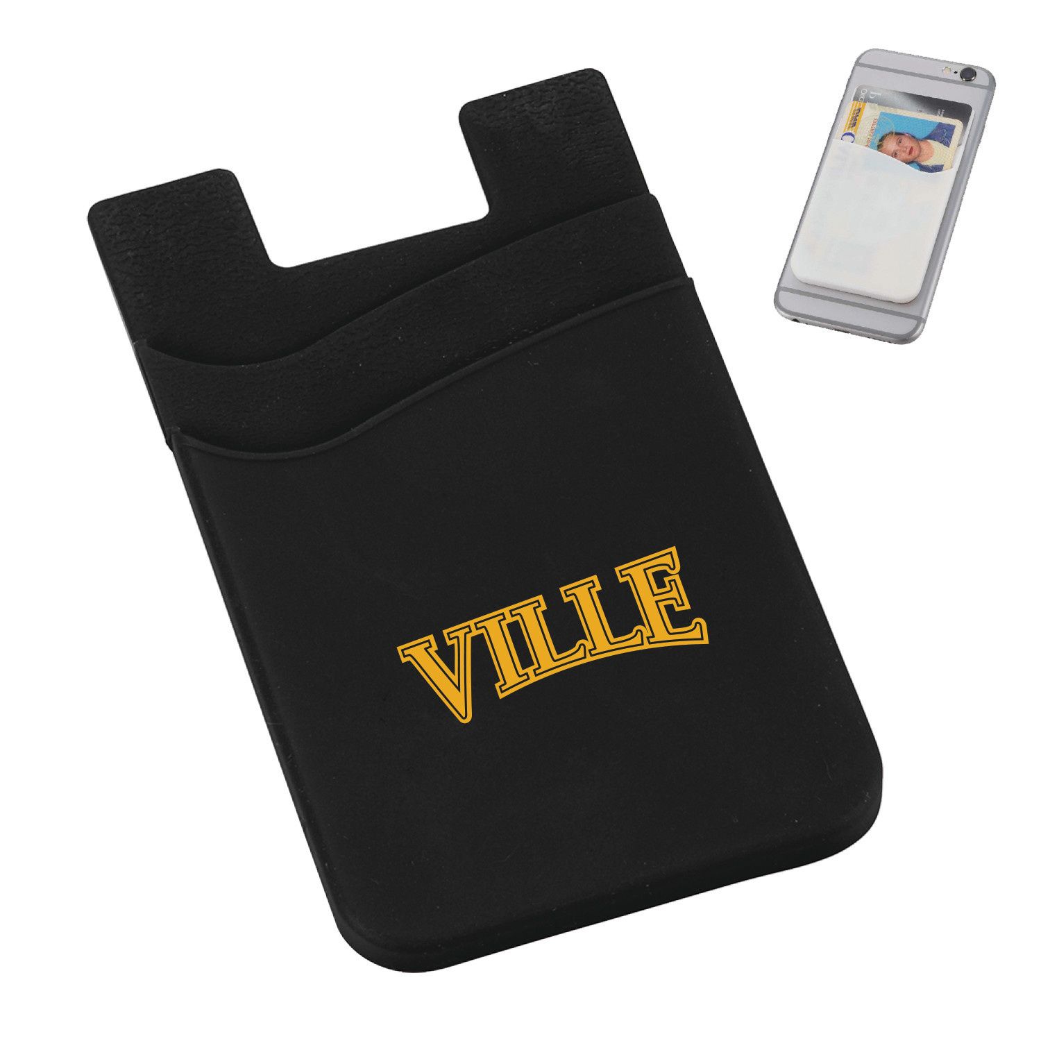 Dual Pocket Ville Phone Card Holder - Black