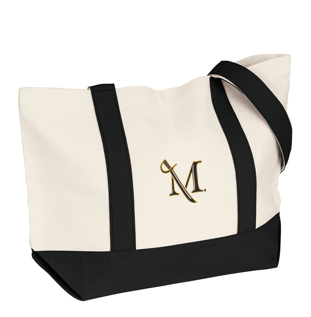 Medium Snap Tote With Embroidered M Sword