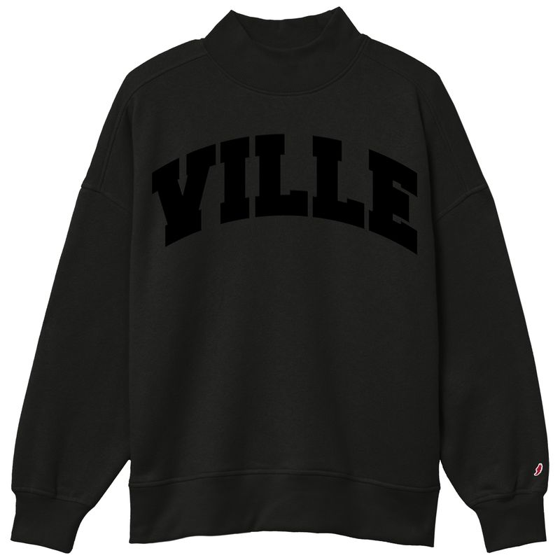 Diana Tonal Mock Neck Black