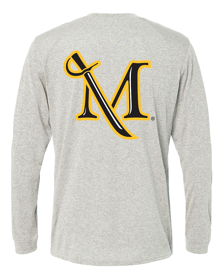 M-Sword Back Longsleeve Tee, Color: Ash, Size: Small