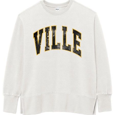 Weathered Fleece Crew Washed Vintage White