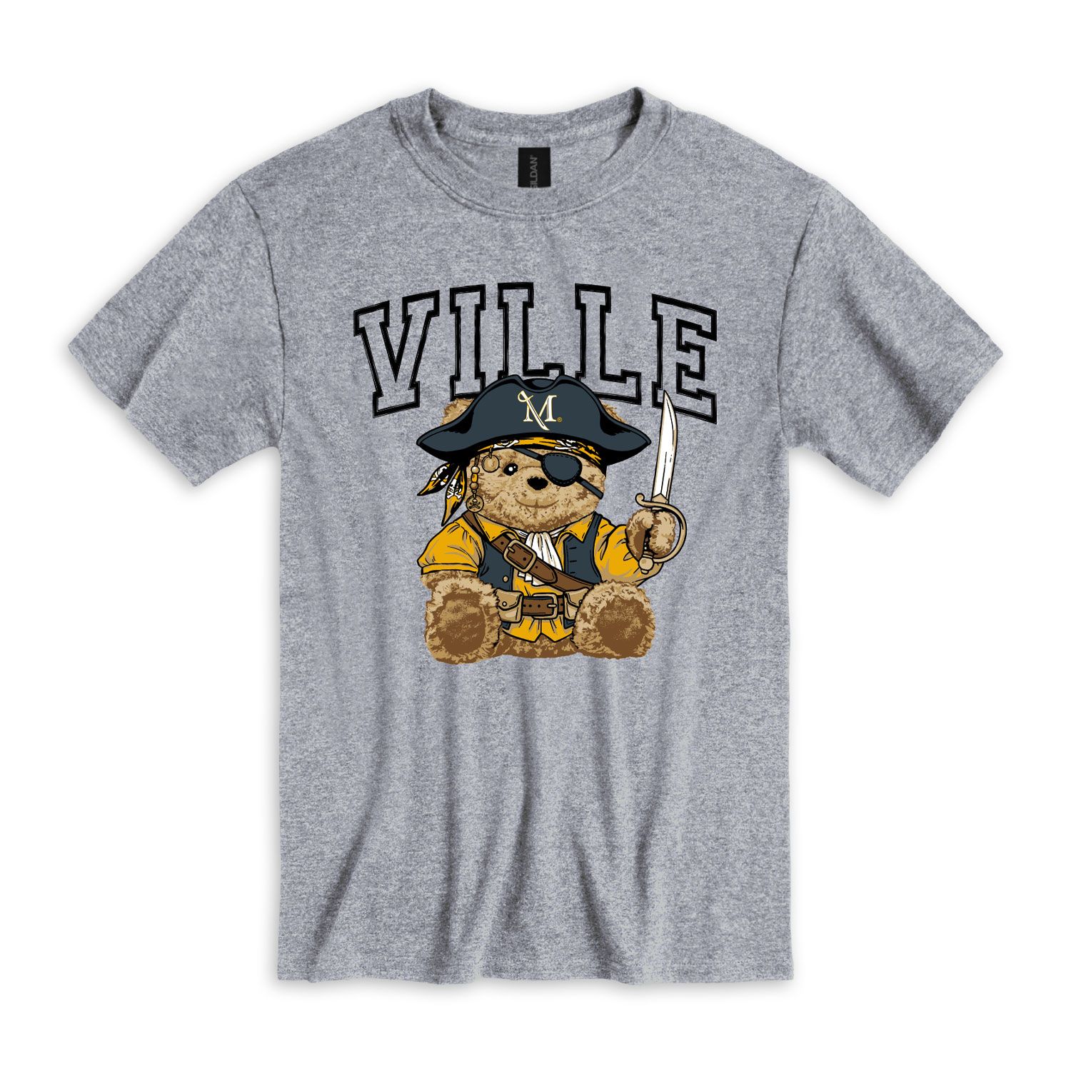 Millersville Pirate Bear Tee Sport Grey