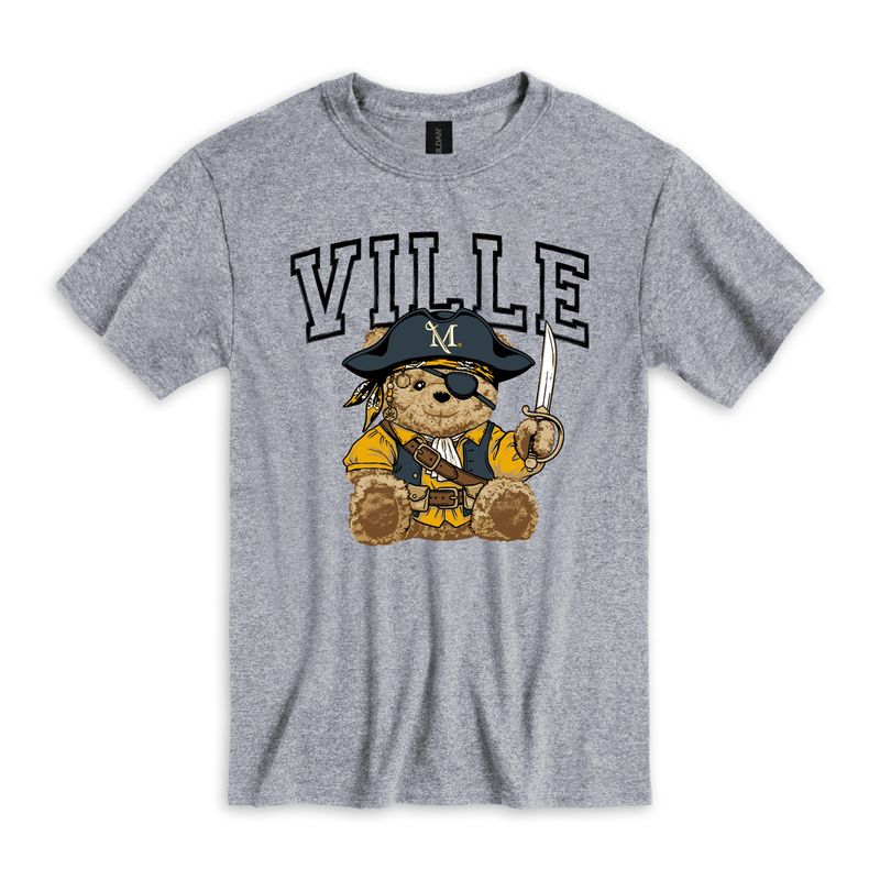 Millersville Pirate Bear Tee Sport Grey